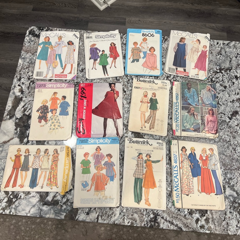 Vintage sewing patterns - Maternity styles - Simplicity, Mccalls, Butterick